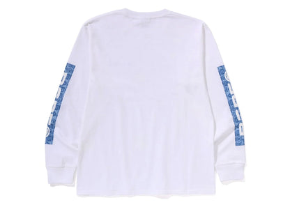 BAPE Lux Sport Pattern Logo L/S Tee White