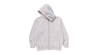 BAPE Lux Sport Pattern Shark Relaxed Fit Full Zip Hoodie Gray