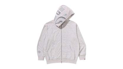 BAPE Lux Sport Pattern Shark Relaxed Fit Full Zip Hoodie Gray