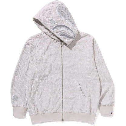 BAPE Lux Sport Pattern Shark Relaxed Fit Full Zip Hoodie Grey