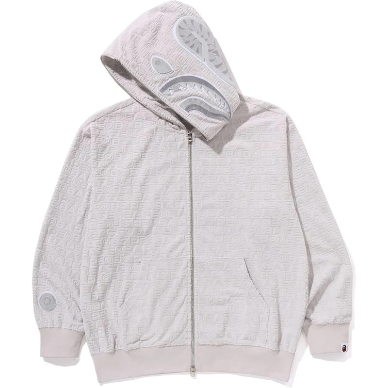 BAPE Lux Sport Pattern Shark Relaxed Fit Full Zip Hoodie Grey