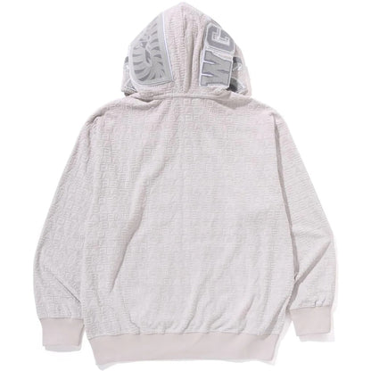 BAPE Lux Sport Pattern Shark Relaxed Fit Full Zip Hoodie Grey