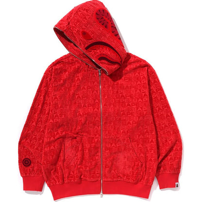 BAPE Lux Sport Pattern Shark Relaxed Fit Full Zip Hoodie Red