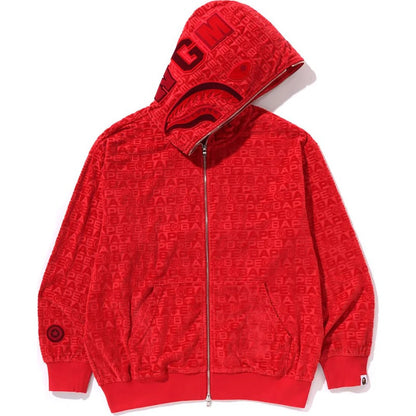 BAPE Lux Sport Pattern Shark Relaxed Fit Full Zip Hoodie Red