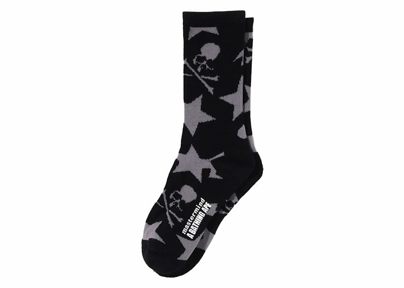 BAPE MM Bape Pattern Socks Black
