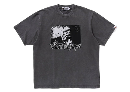 BAPE Mad Ape Graphic Acid Wash Relaxed Fit Tee Black
