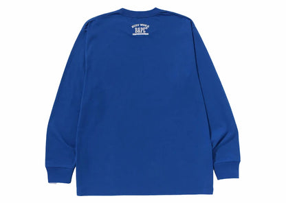BAPE Mad Face College Long Sleeve Tee Blue