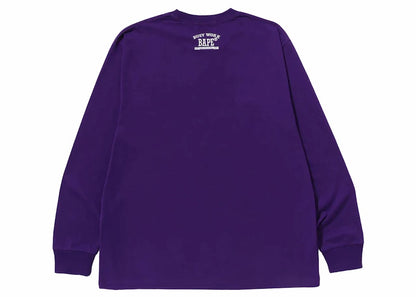 BAPE Mad Face College Long Sleeve Tee Purple