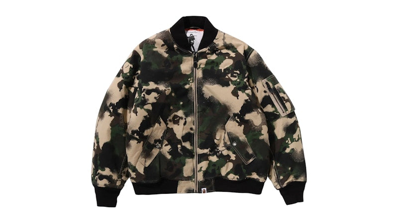 BAPE Map Camo Bomber Jacket Green
