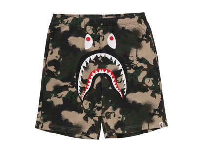 BAPE Map Camo Regular Fit Shark Sweat Shorts Green