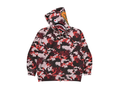 BAPE Map Camo Shark Full Zip Hoodie Red