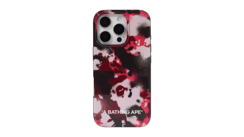 BAPE Map Camo iPhone 16 Pro Case Red
