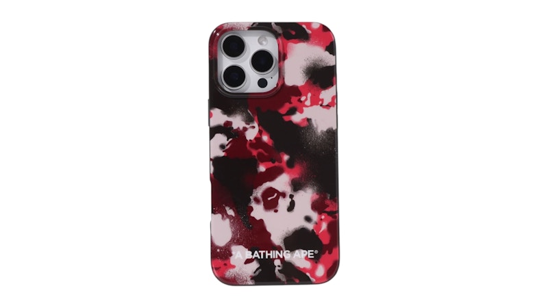 BAPE Map Camo iPhone 16 Pro Max Case Red