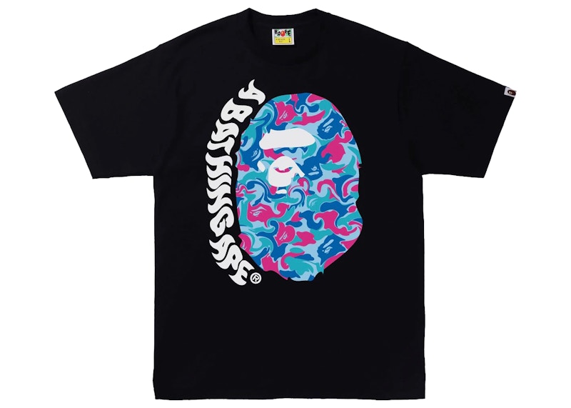 BAPE Marble Camo Ape Head Tee Black