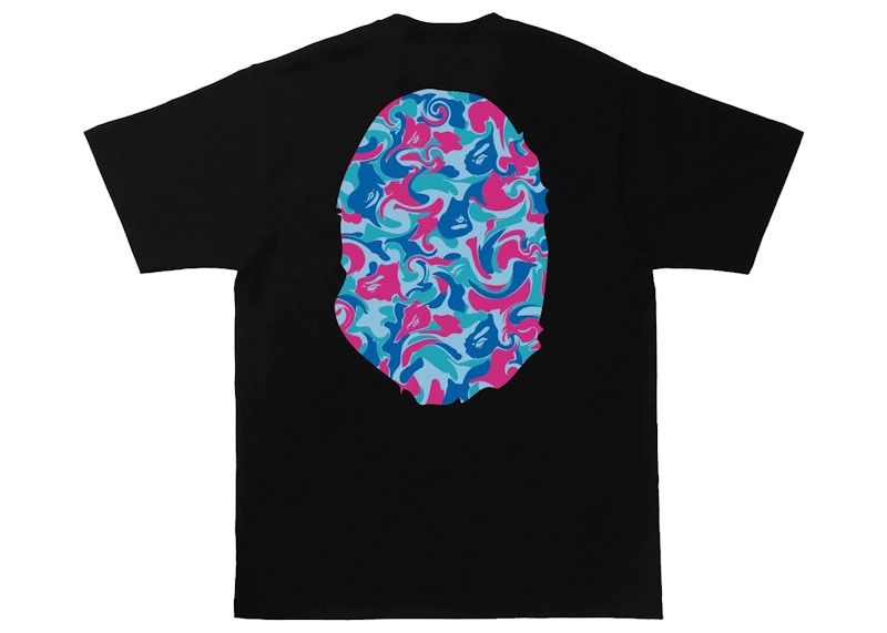 BAPE Marble Camo Big Ape Head Tee Black