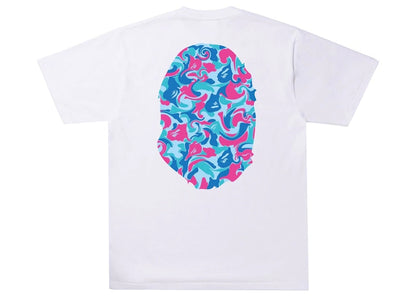 BAPE Marble Camo Big Ape Head Tee White