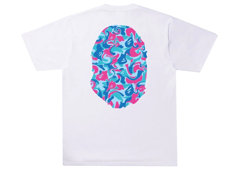 BAPE Marble Camo Big Ape Head Tee White