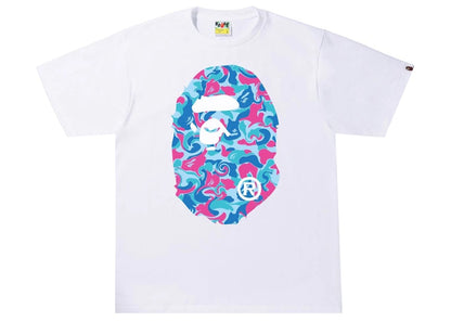 BAPE Marble Camo Big Ape Head Tee White