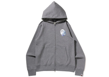 BAPE Marble Camo Liquid College Full Zip Hoodie Gray