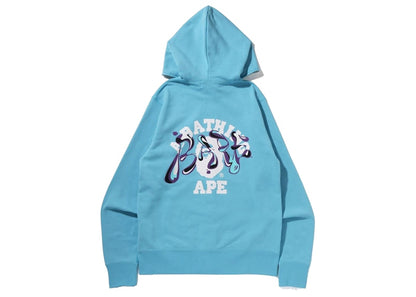 BAPE Marble Camo Liquid College Full Zip Hoodie Sax