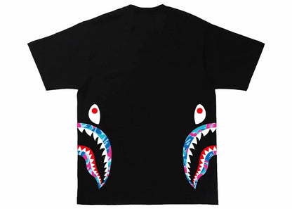 BAPE Marble Camo Side Shark Tee Black