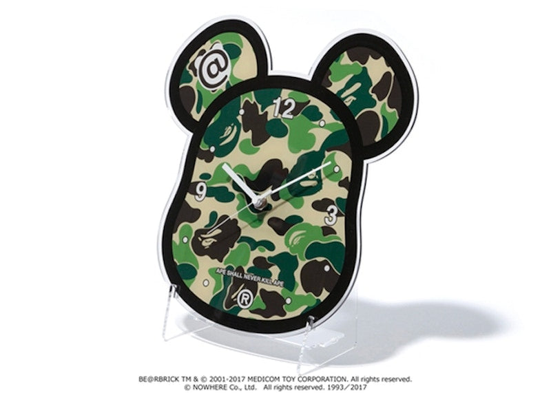 BAPE Medicom Toy ABC Bearbrick Clock Green