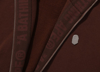 BAPE Metal One Point Full Zip Hoodie Brown