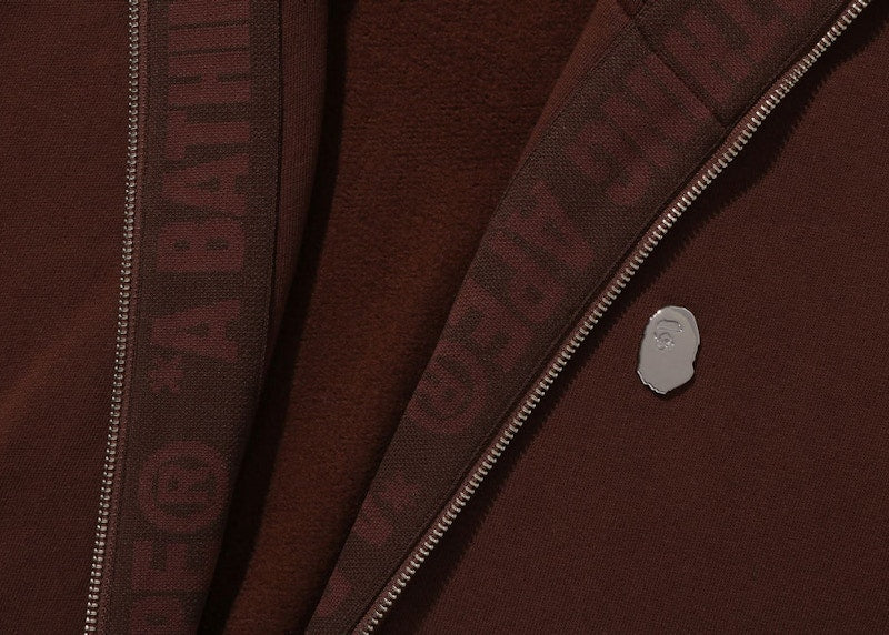 BAPE Metal One Point Full Zip Hoodie Brown