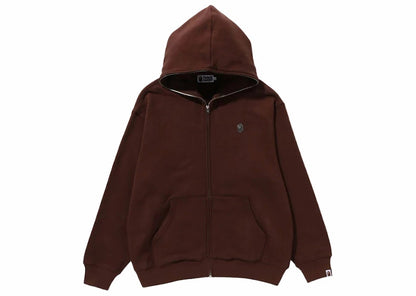 BAPE Metal One Point Full Zip Hoodie Brown
