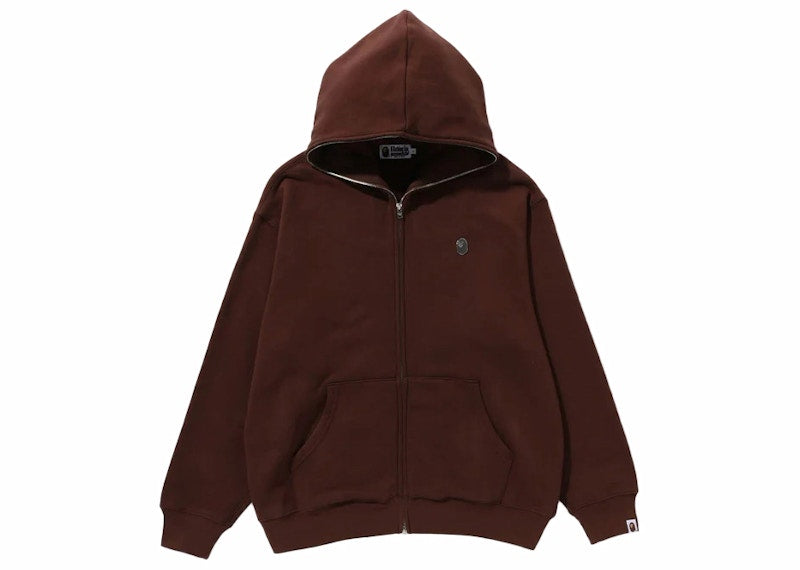 BAPE Metal One Point Full Zip Hoodie Brown