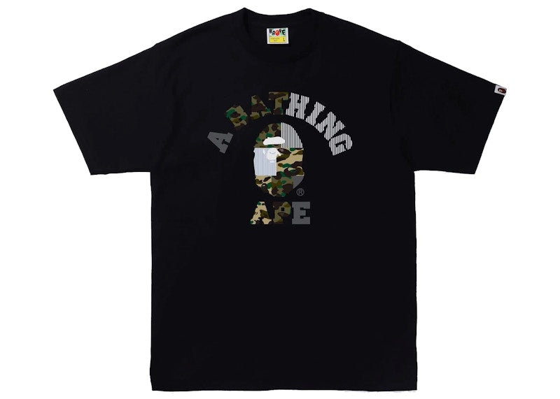 BAPE Military Crazy College Tee Black