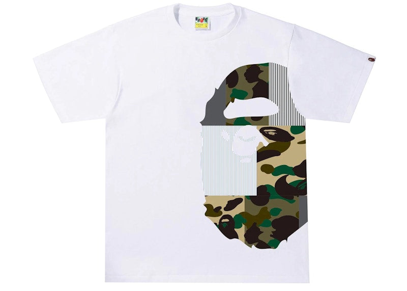 BAPE Military Crazy Side Big Ape Head Tee White