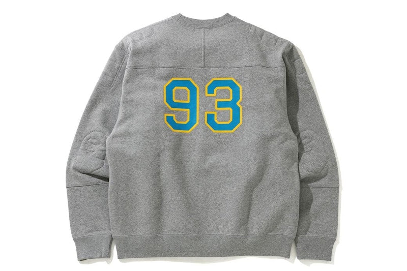 BAPE Military Padded Relaxed Fit Crewneck Gray