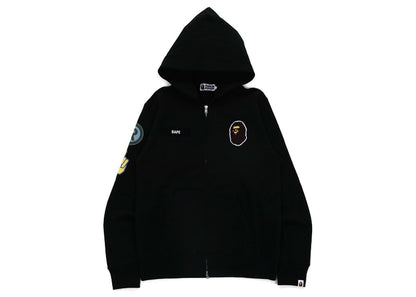BAPE Military Patch Heavy Weight Zip Hoodie Black