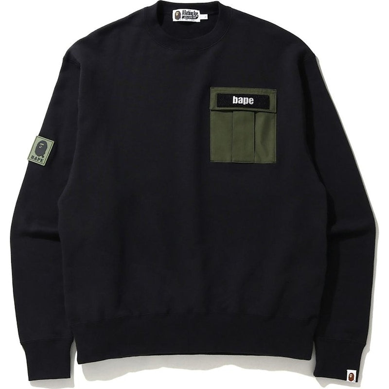 BAPE Military Pocket Relaxed Crewneck Black