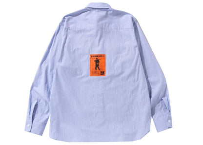 BAPE Military Stripe Relaxed Fit Shirt Sax