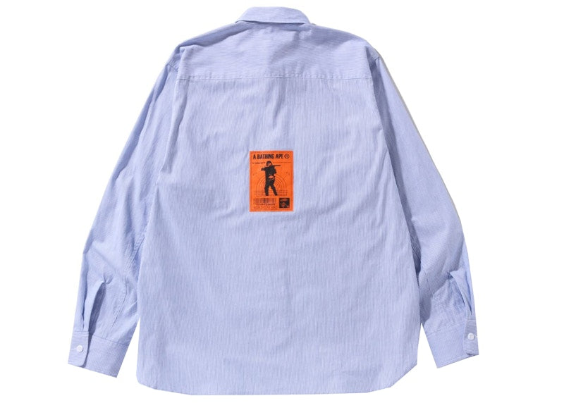 BAPE Military Stripe Relaxed Fit Shirt Sax