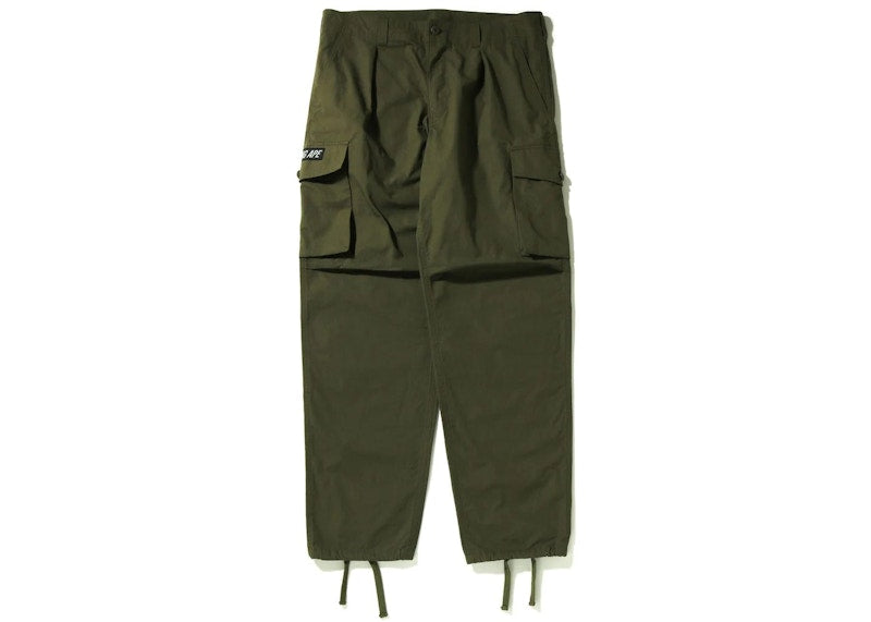 BAPE Military Wide Cargo Pants Olivedrab