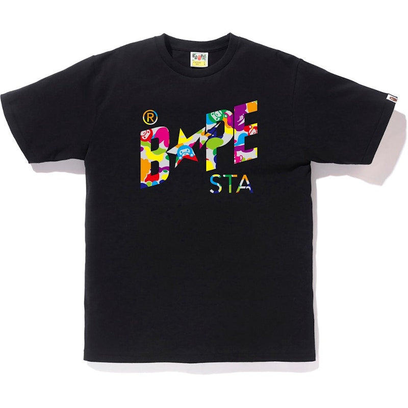 BAPE Milo ABC Multi Bapesta Tee Black