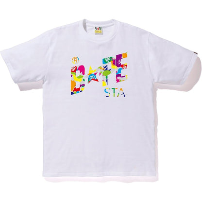 BAPE Milo ABC Multi Bapesta Tee White