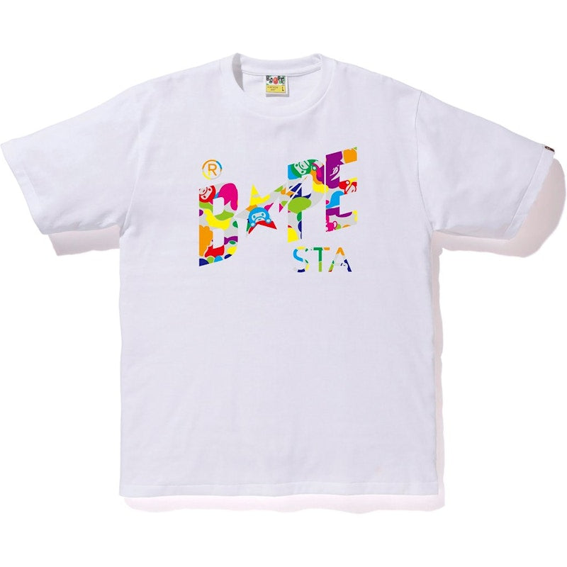 BAPE Milo ABC Multi Bapesta Tee White