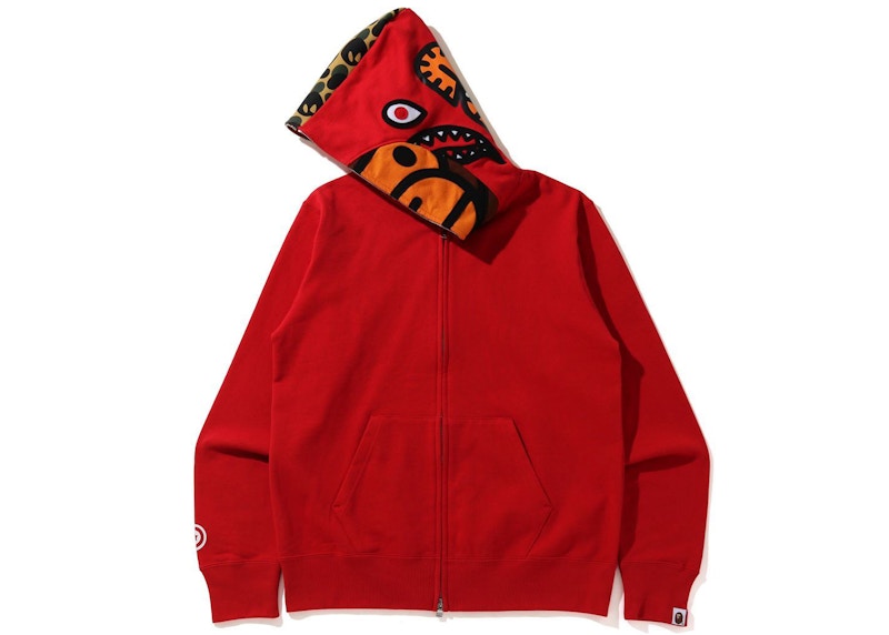 BAPE Milo Shark Full Zip Hoodie Red
