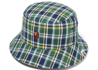 BAPE Mini Bape Check Bucket Hat Green
