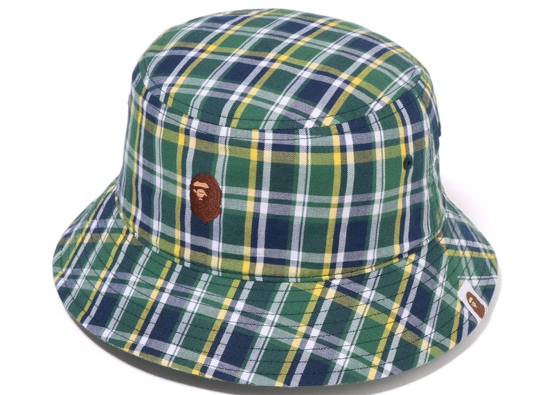 BAPE Mini Bape Check Bucket Hat Green
