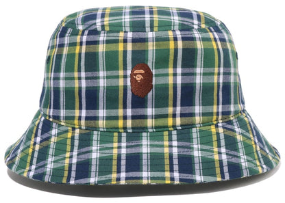 BAPE Mini Bape Check Bucket Hat Green