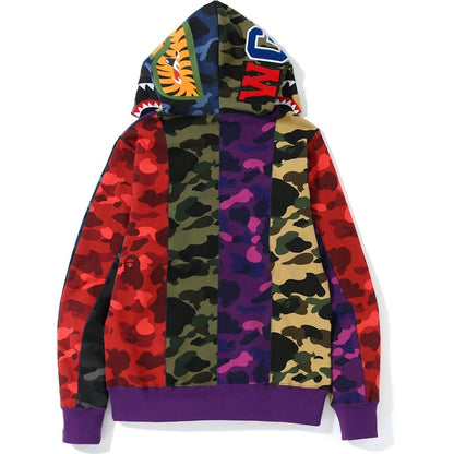 BAPE Mix Camo Crazy Shark Full Zip Hoodie Multi