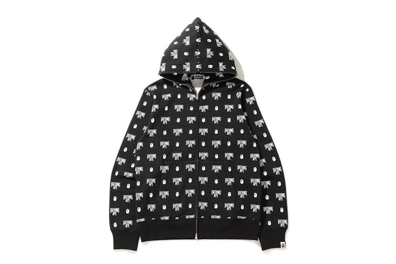 BAPE Monogram Full Zip Hoodie Black