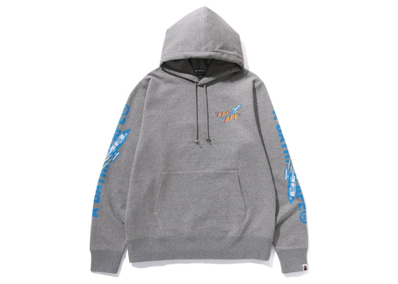 BAPE Moon Ape Head Pullover Hoodie Gray