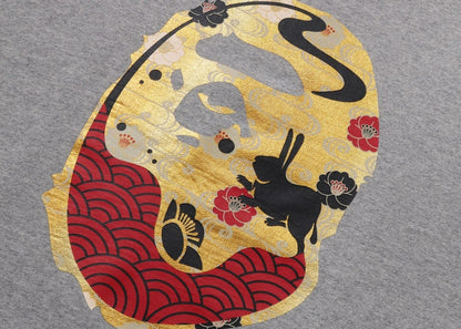 BAPE Moon Japan Ape Head Crewneck Gray