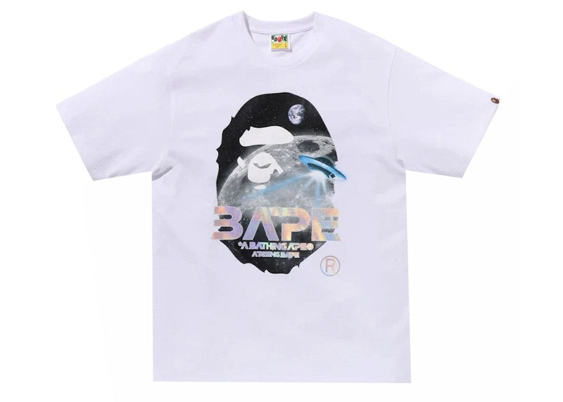 BAPE Moon Photo Ape Head Tee White